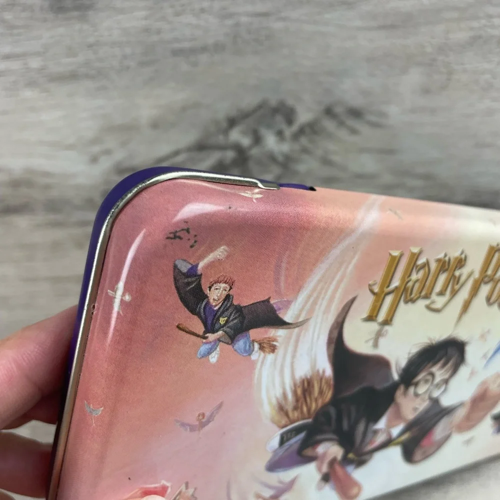 2000 Harry Potter Sorcerers Stone Pencil Case Metal Lift Out Tray w/ Supplies